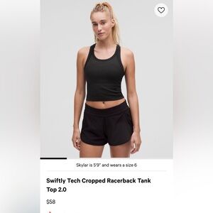 Lululemon swiftly tech racerback cropped